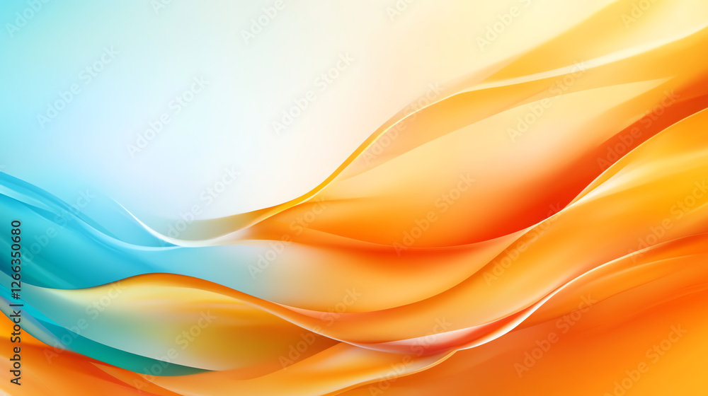 An abstract design featuring flowing waves of orange and blue hues, creating a sense of movement and tranquility. Ideal for backgrounds, presentations, or digital artwork. An abstract design featuring flowing waves of orange and blue hues, creating a sense of movement and tranquility. Ideal for backgrounds, presentations, or digital artwork.