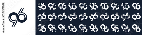 collection of creative number 96 logo designs. abstract ninety-six design vector illustration
