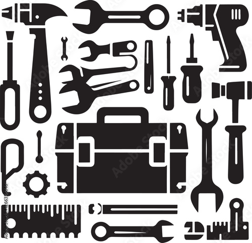 Toolbox with various tools.
