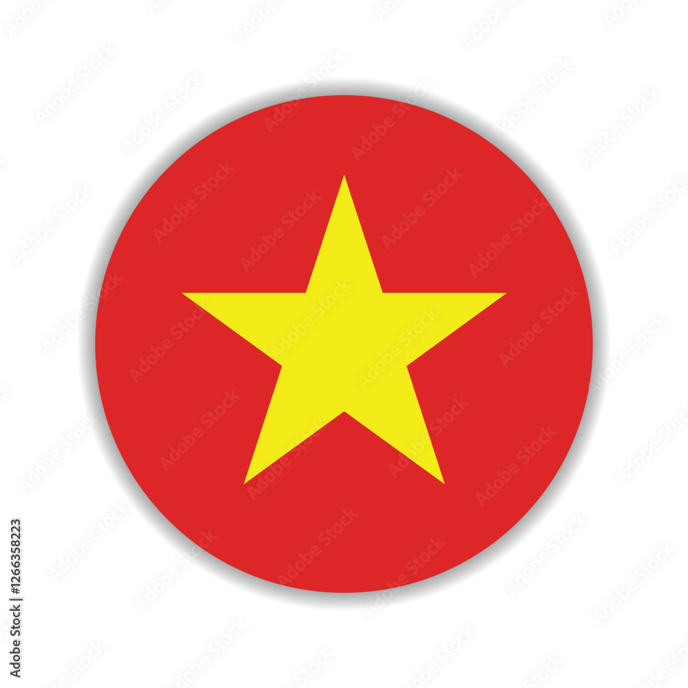 Vietnam circle flag logo icon digital vector illustration Vietnam circle flag logo icon digital vector illustration