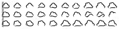 set of cloud logo design inspiration. cloud logos icon template vector set.