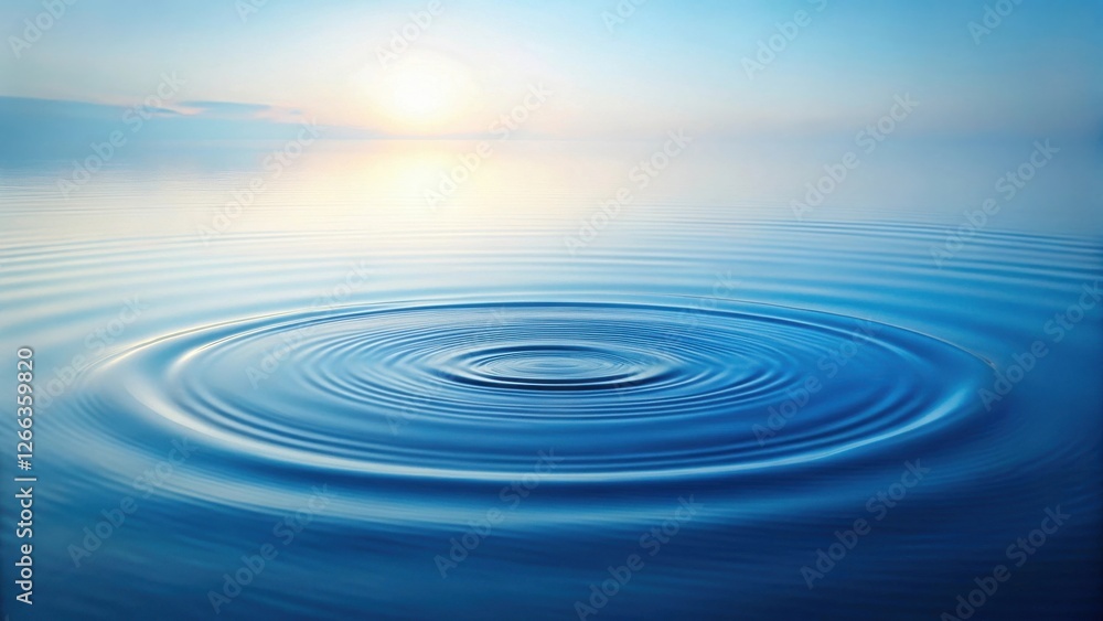 Serene Water Ripples at Sunset, Reflecting Tranquility and the Gentle Disturbance of a Single Drop Serene Water Ripples at Sunset, Reflecting Tranquility and the Gentle Disturbance of a Single Drop