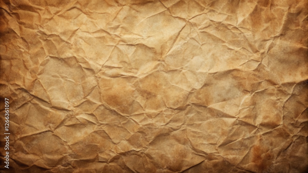 Obraz premium Highly Textured Brown Crumpled Paper Background Ideal for Vintage Designs and Retro Projects