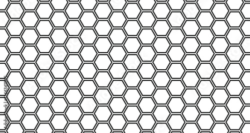 Pattern of repeating hexagons, hexagon honeycomb line motif background