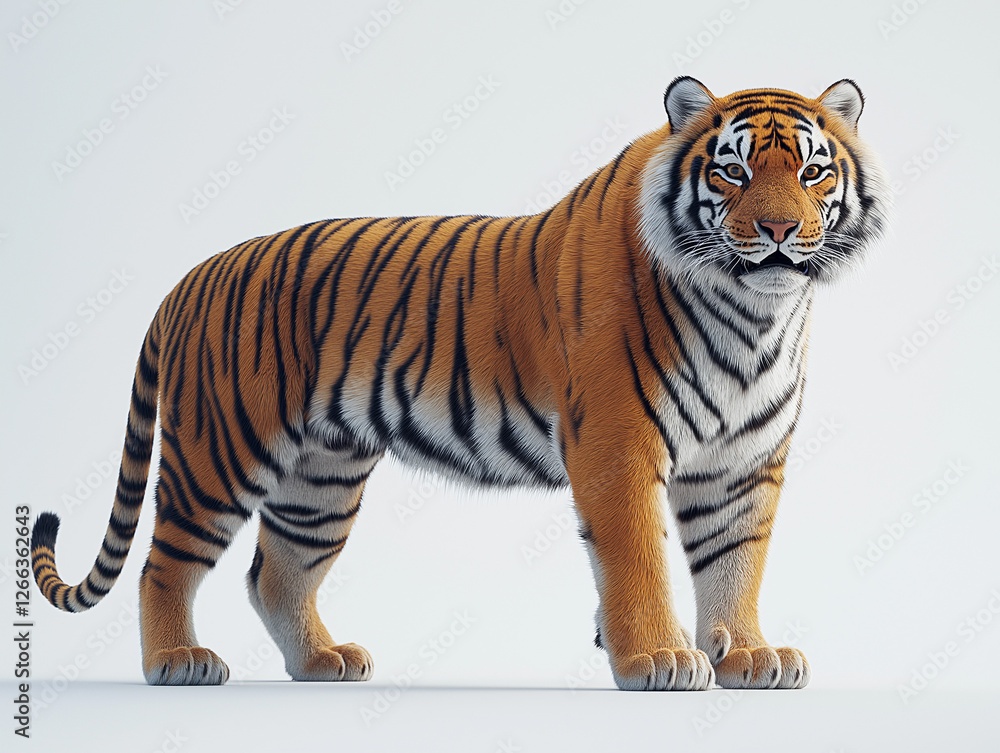 Obraz premium Majestic Bengal Tiger in Profile: Capturing the Grace and Power of the Wild in Stunning Detail