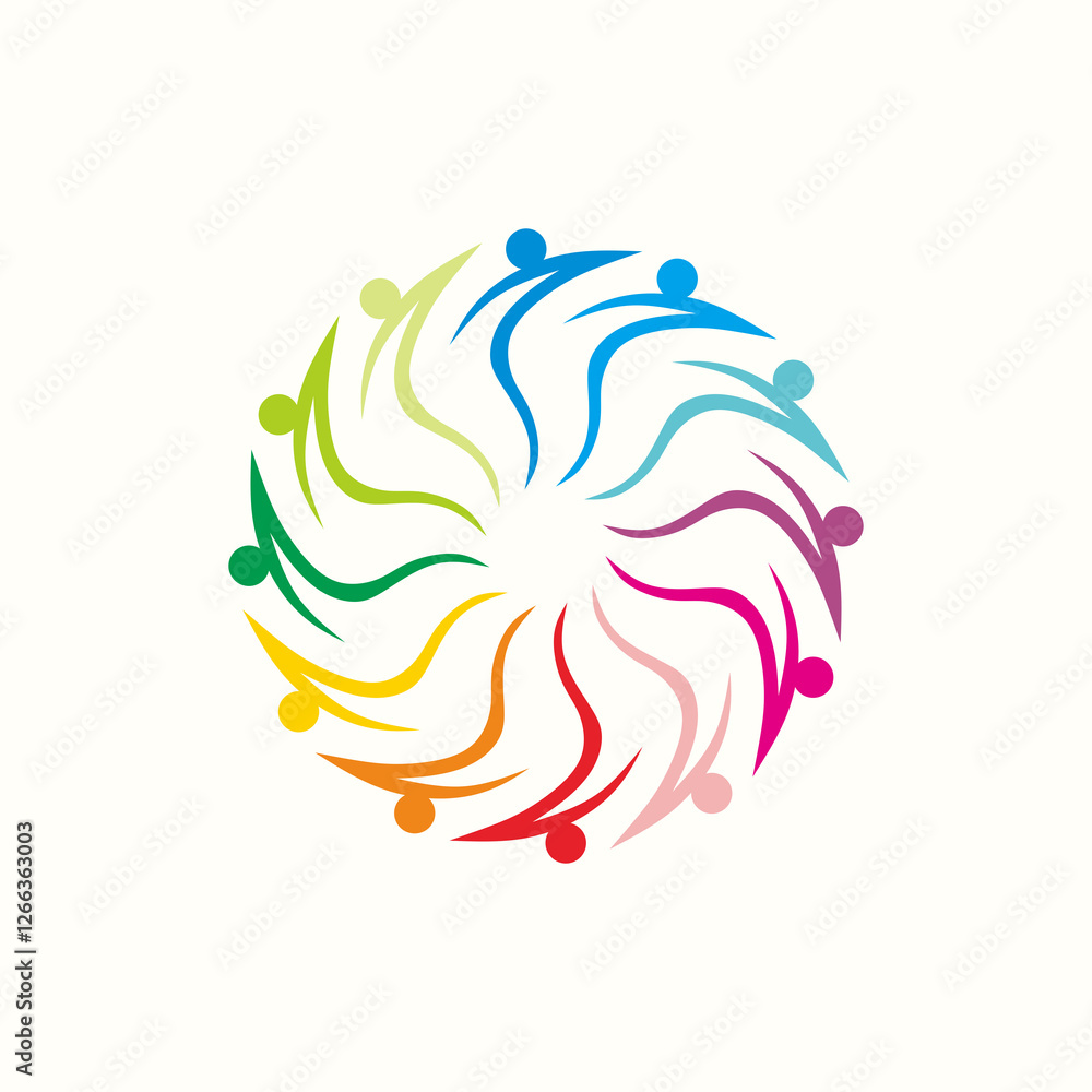 Obraz premium logo design vector abstract template illustration modern symbol simple logo icon family people