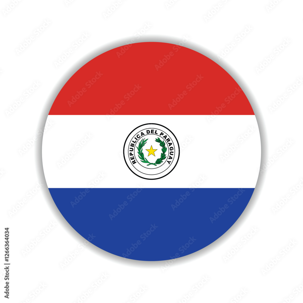 Paraguay circle flag logo icon digital vector illustration Paraguay circle flag logo icon digital vector illustration