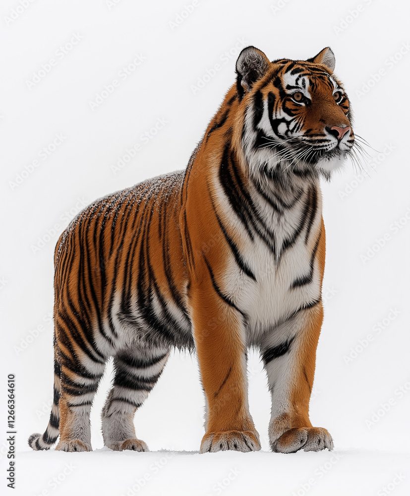 Obraz premium Majestic Bengal Tiger in Profile: Capturing the Grace and Power of the Wild in Stunning Detail