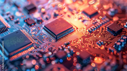 A loopable animation of an automatic pick and place machine efficiently placing resistors and chips onto a circuit board in an electronics manufacturing plant.

