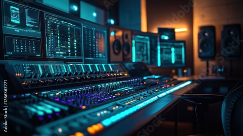 Wallpaper Mural Professional music studio with mixing console, computers, and monitors. Torontodigital.ca