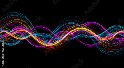 Multicolored Wavy Lines Graphic Background