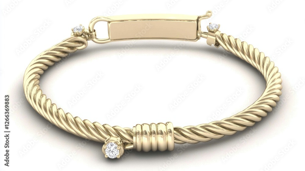 Gold Bracelet with Diamonds, Studio Shot Gold Bracelet with Diamonds, Studio Shot