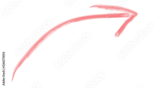 右肩上がりの赤色矢印と水彩イラスト4