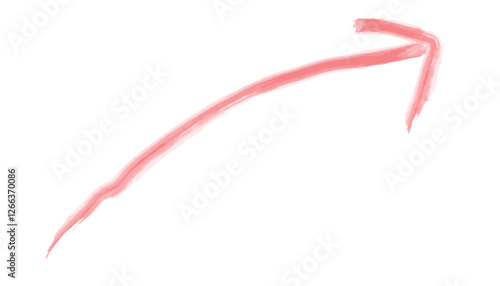 右肩上がりの赤色矢印と水彩イラスト1