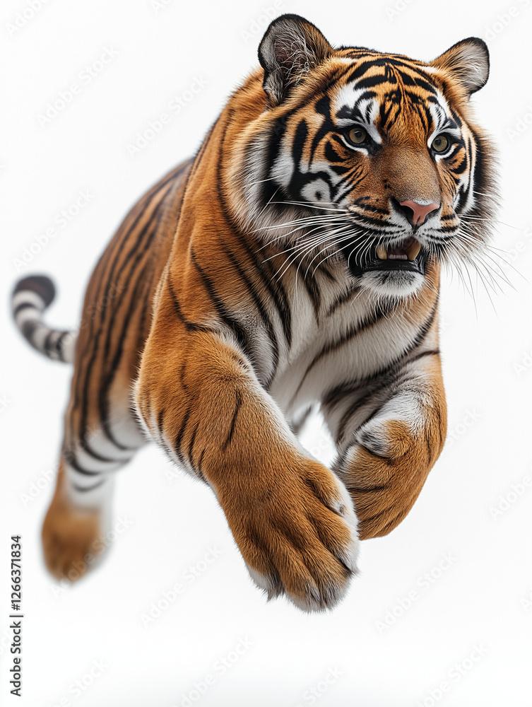 Fototapeta premium Majestic Bengal Tiger in Profile: Capturing the Grace and Power of the Wild in Stunning Detail