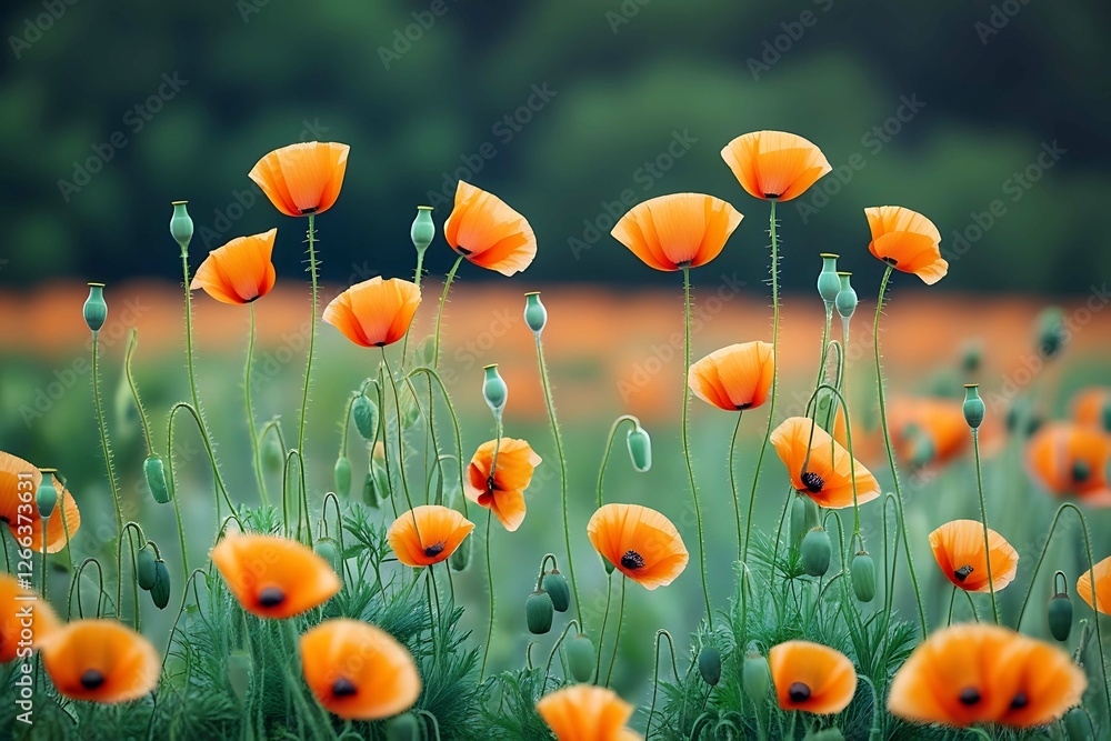 Fototapeta premium poppy field in summer