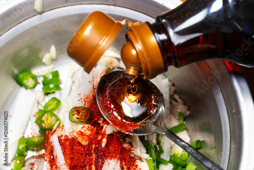 plum syrup on the vegetable