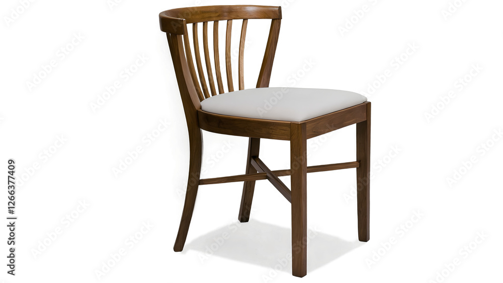 A modern wooden dining chair with minimalist design, isolated with a transparent background A modern wooden dining chair with minimalist design, isolated with a transparent background
