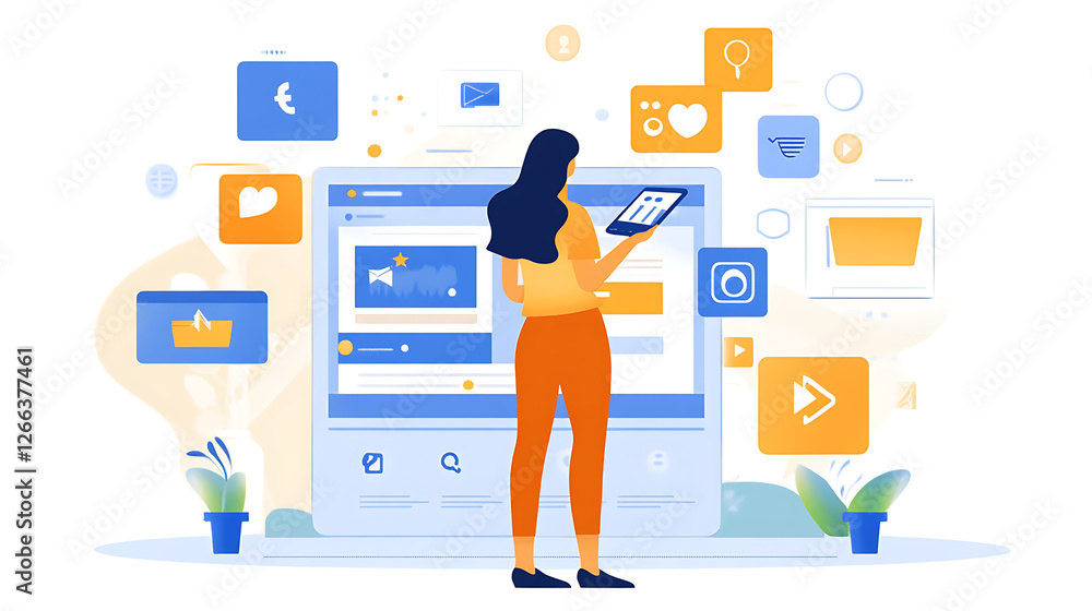 A digital marketer reviewing social media performance data for an e-commerce business A digital marketer reviewing social media performance data for an e-commerce business