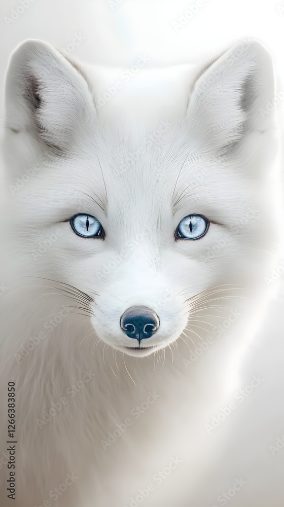Fototapeta premium pure white arctic fox close up