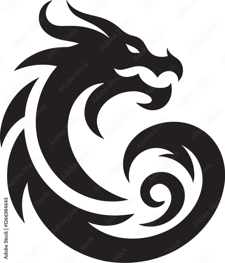 Naklejka premium Tribal dragon design.