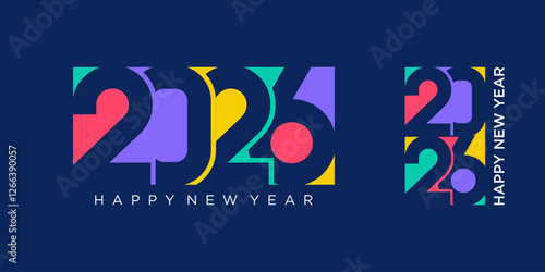 Wallpaper Mural 2026 Happy New Year design vector. trendy unique new year 2026 logo design template Torontodigital.ca