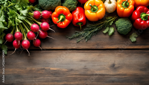 fresh vegetables on wooden table