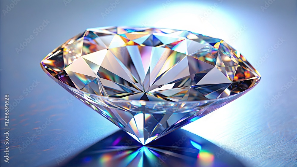 Dazzling diamond macro shot: sparkling facets gleam against a pristine white backdrop. Dazzling diamond macro shot: sparkling facets gleam against a pristine white backdrop.