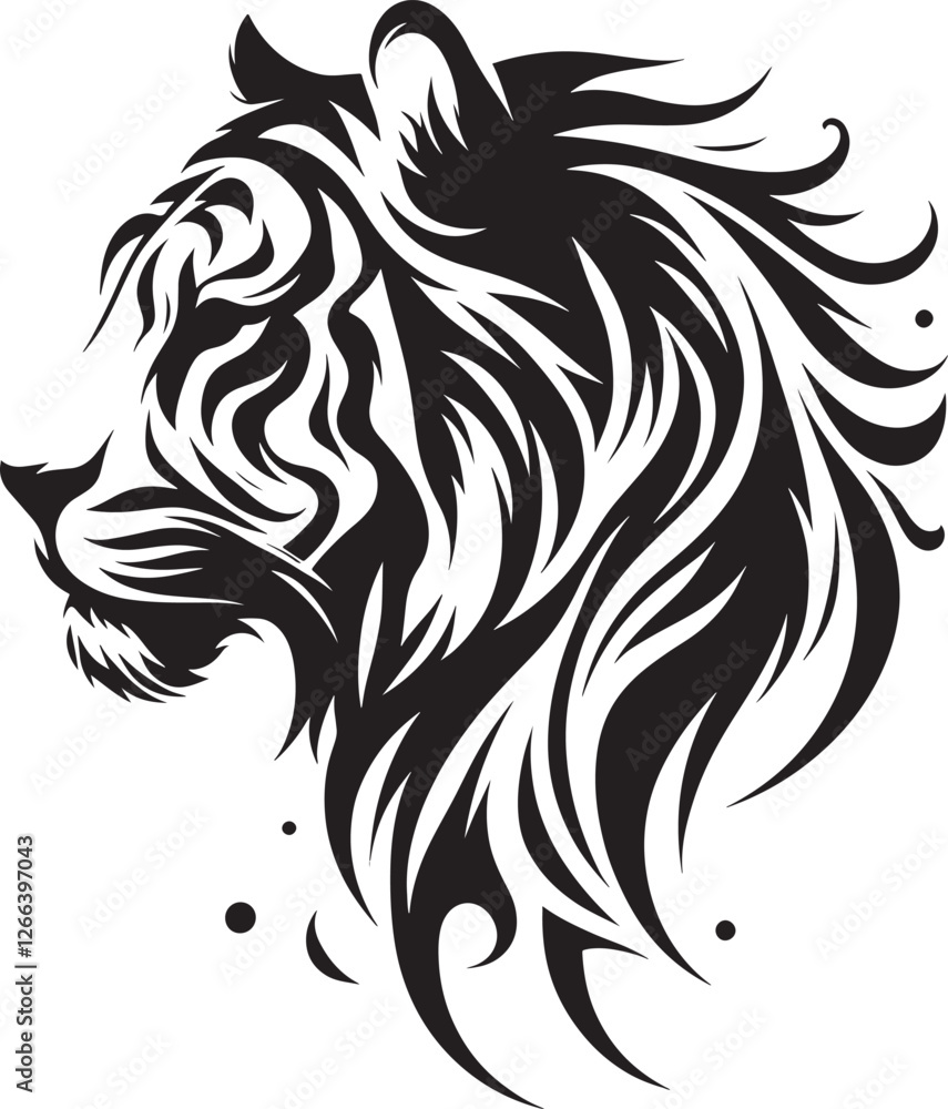 Fototapeta premium Tribal tiger head design.