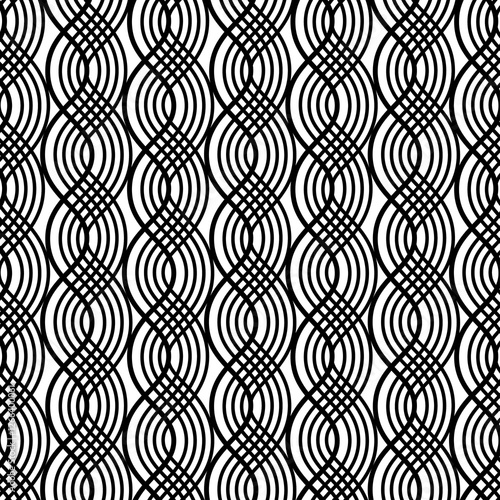Draw wavy lines in the wallpaper pattern.