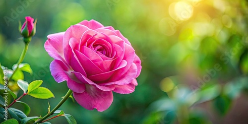 Minimalist Pink Rose Photography: Natural Background, Simple Elegance, Floral Bloom, Soft Pastel