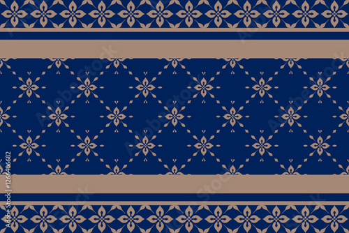 Gold Elegant Ornamental Damask Pattern with Floral Motifs on Blue Background,.Vector Illustration for Elegant Textile design for wrapping,dress, silk, scarf, background, textile, carpet.