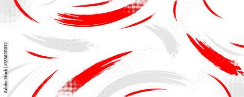 Creative red and white abstract sports background with grunge texture, brush stroke