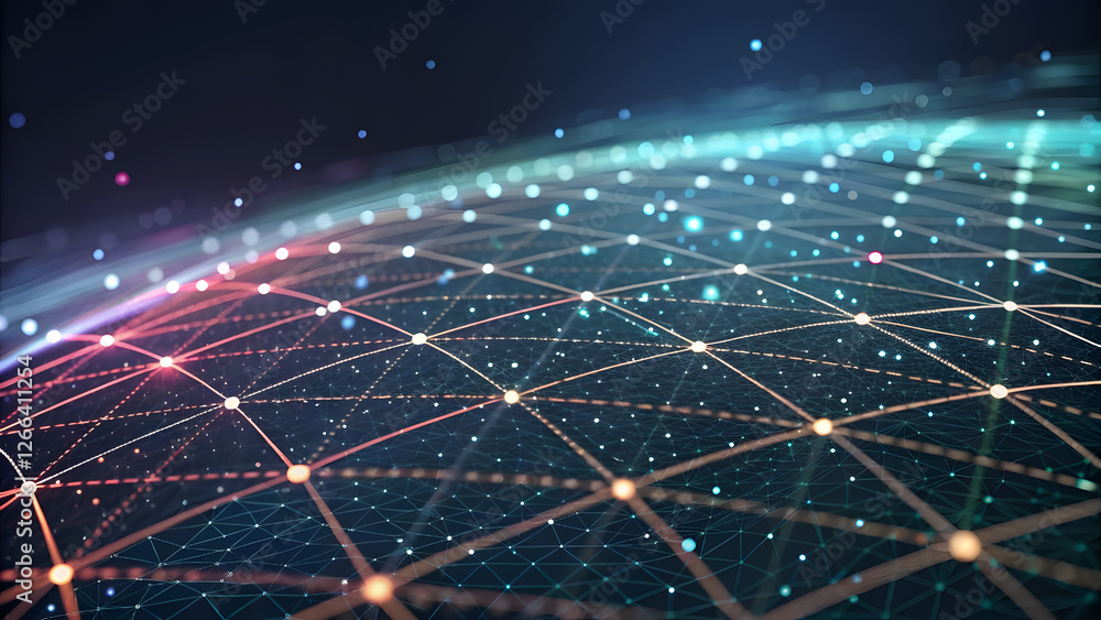 Abstract Digital Background with Glowing Dots and Interwoven Lines. Perfect for: AI Summits, Innovation Conferences, Digital Business Events Abstract Digital Background with Glowing Dots and Interwoven Lines. Perfect for: AI Summits, Innovation Conferences, Digital Business Events