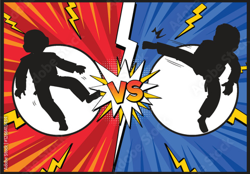 Dynamic Martial Arts Showdown Illustration