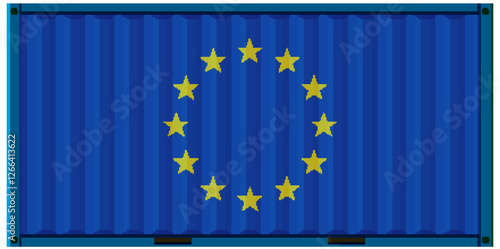 European Union Trade Container Illustration