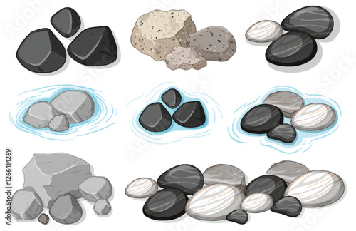 Collection of Various River Stones