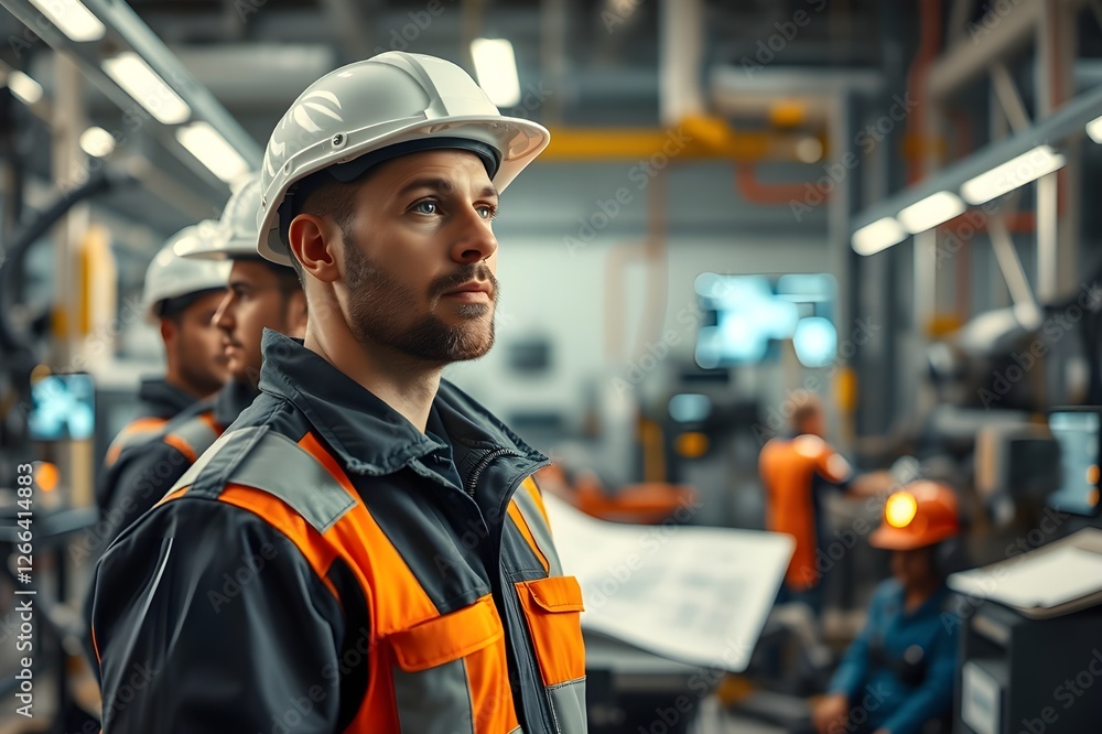A portrait of a building construction engineer. Teamwork, industrial, success A portrait of a building construction engineer. Teamwork, industrial, success