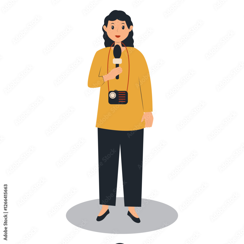 Journalist People Illustration with Cartoon Design. Isolated Vector Character. Journalist People Illustration with Cartoon Design. Isolated Vector Character.