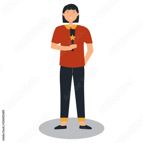 Journalist People Illustration with Cartoon Design. Isolated Vector Character.