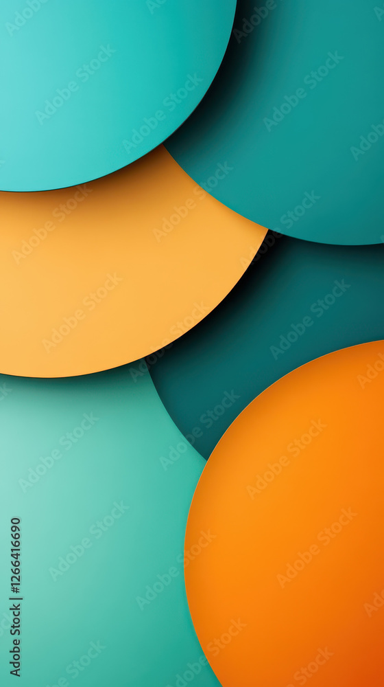custom made wallpaper toronto digitalDynamic layered circles in teal and orange create vibrant composition