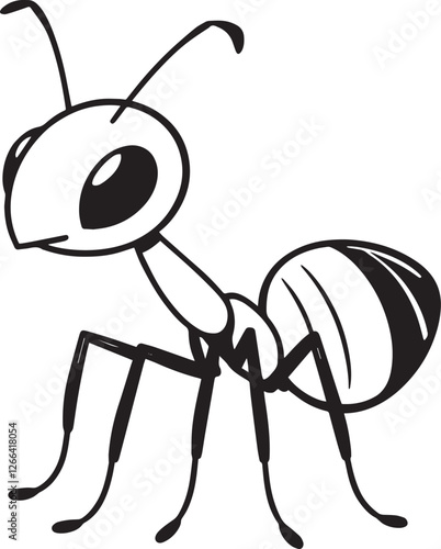 Hand drawn sketch of ants isolated, Black and White Cartoon Vector Illustration for Coloring Book or design poster