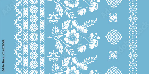 Ethnic Motifs Ikat floral paisley embroidery floral. ikat Saree Sarong oriental pattern traditional.Ikat embroidery style abstract embroidery design for texture,fabric,clothing,wrapping,decoration