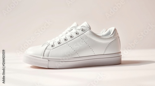 Stylish White Leather Sneakers Platform Casual Shoes