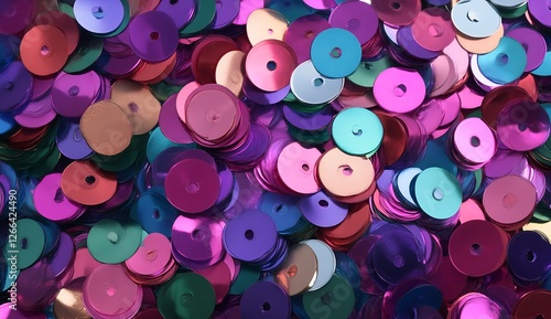 Dazzling array of vibrant, iridescent sequins; a kaleidoscope of color!