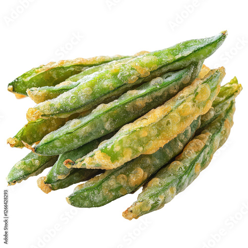 Crispy Tempura Green Beans Isolated on Transparent background for Culinary and Food Photography Projects