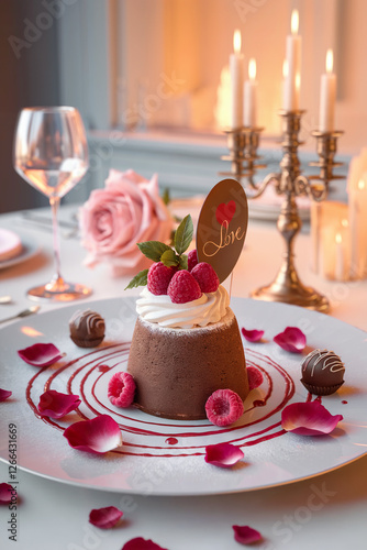 Chocolate Raspberry Cake with Elegant Decoration