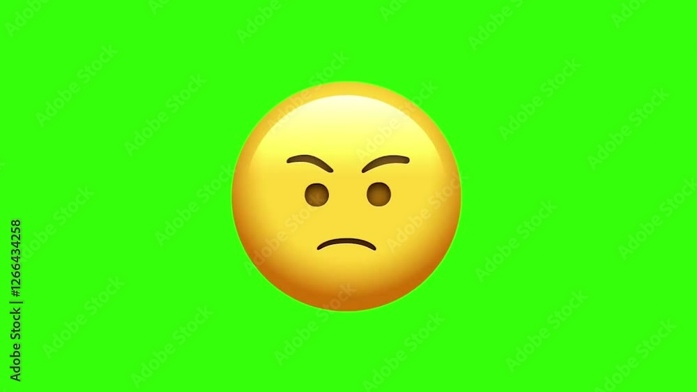 Angry face emoticon Green Screen Video: HD Animation & Transparent Effect Angry face emoticon Green Screen Video: HD Animation & Transparent Effect