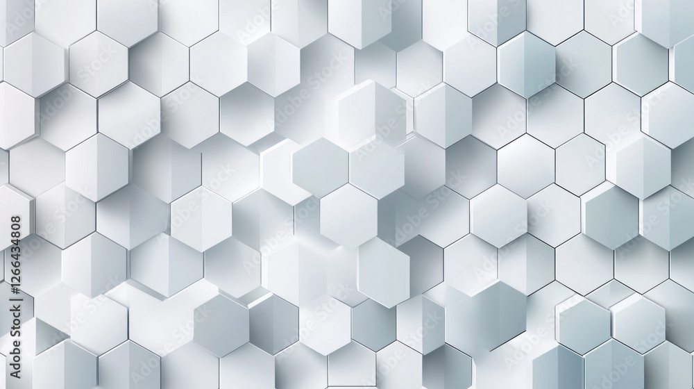 Abstract 3D white hexagonal wall background Abstract 3D white hexagonal wall background