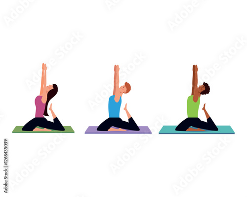Fitness class yoga pose icon